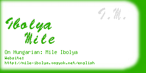 ibolya mile business card